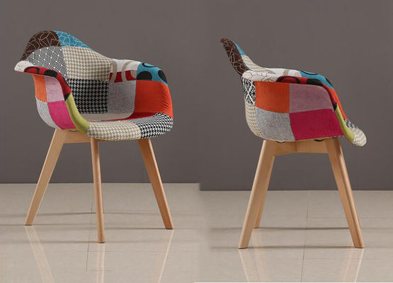 Simple Colorful Patchwork Dining Room Chairs , Upholstery Dining Chairs
